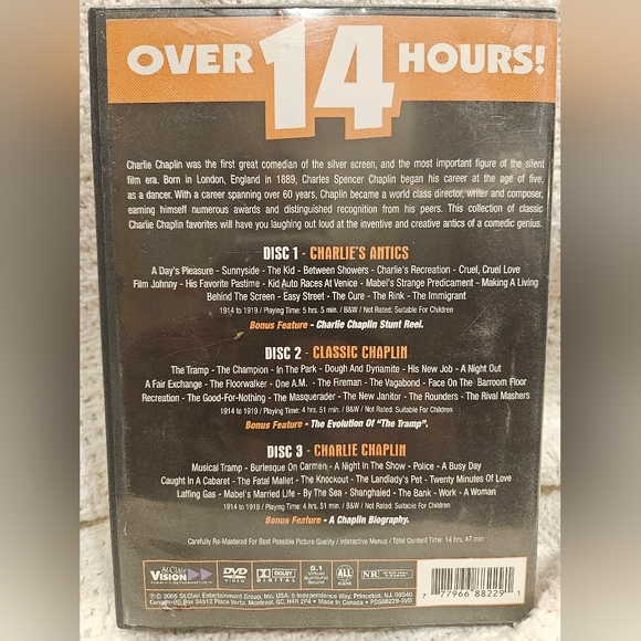 Charlie Chaplin DVD - Over 14 Hours!! 50 Features! - Picture 2 of 2